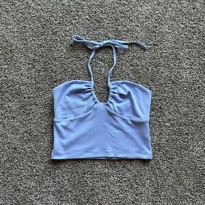 Aritzia Wilfred Free Halter Cropped Tank Top
